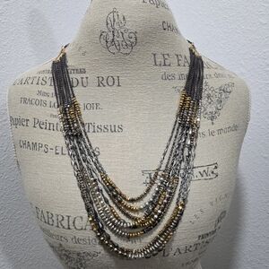 CAbi Multi-Layered Necklace in Silver and Gold